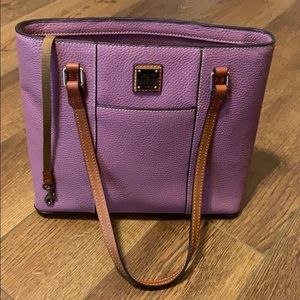 Dooney & Bourke lilac and brown leather purse